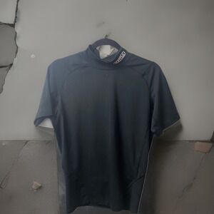 BATTLE Mens A/L‎ Black Compression Fitted Short Sleeve Athletic Shirt